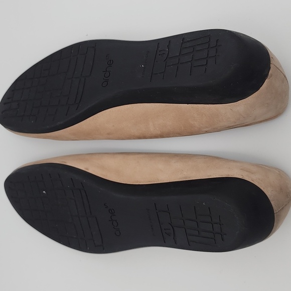 ARCHE Onyri ballerinas -  Tan Nubuck Ballet Flat/Low Wedge Heel, Size 41 - Picture 4 of 7